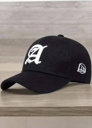 Новинка 2025!кепка бейсболка с вышивкой а для взрослых и подростков черная