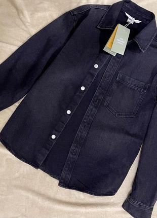 Джинсовая куртка h&amp;m, мужская джинсовка, черная демисезонная джинсовая куртка1 фото