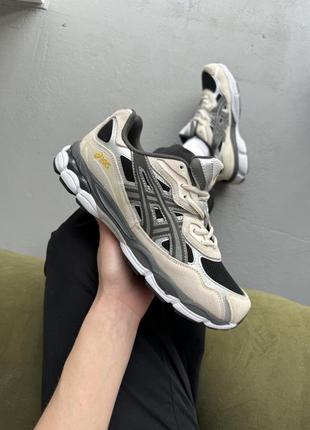 Кроссовки высокого качества в стиле asics gel-nyc black/beige