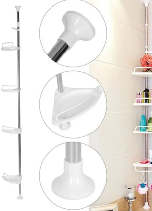 Угловая полка для ванной комнаты multi corner shelf стойка стелаж2 фото