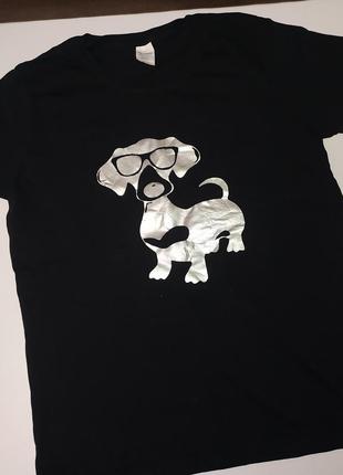 Коттоновая футболка gildan с принтом такса