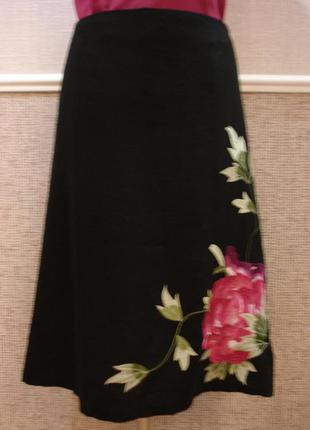 Летняя юбка трапеция с принтом большого размера 16/183 фото