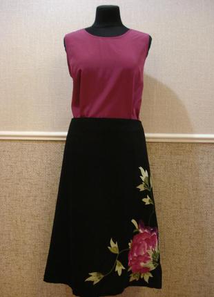 Летняя юбка трапеция с принтом большого размера 16/18