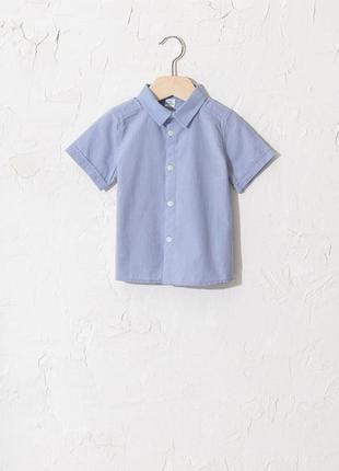 9-12/12-18/18-24/24-36 м голубая натуральная хлопковая рубашка тенниска lc waikiki