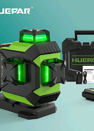 3d лазерный уровень huepar 703cg-l osram потужна батарея 6600mah кейс