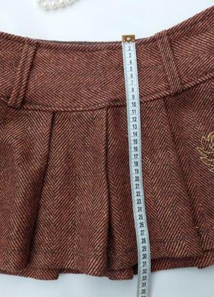 Шерстяная теплая короткая юбка с люрексом only р. 346 фото