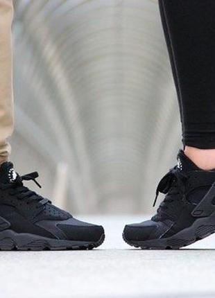 Кросівки чоловічі nike air huarache triple black / чорні2 фото