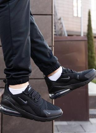 Мужские кроссовки nike air max 270 triple black7 фото