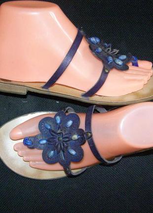 38 р - 24,5 см стильные шлепанцы кожа