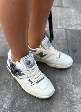 New balance 550 white/grey7 фото