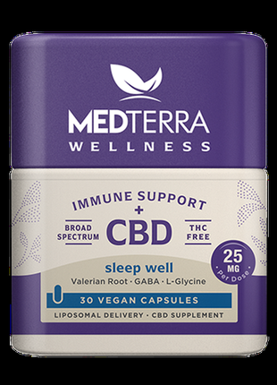 Cbd капсули sleep well від medterra 750мг, кбд, коноплі, ориг.сша