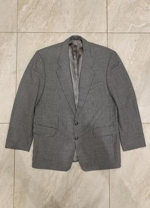 Винтажный шерстяной твидовый пиджак harris tweed жакет серый2 фото