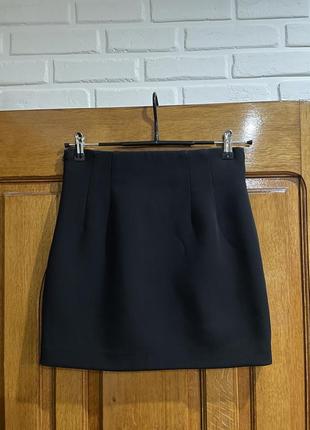 Мини юбка зара, черная мини3 фото