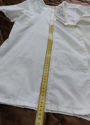 Ретро блузка с вышивкой короткий рукав4 фото