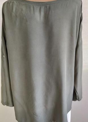 Блуза цвет хаки, реглан, натуральный хлопок3 фото