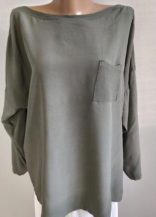 Блуза цвет хаки, реглан, натуральный хлопок5 фото