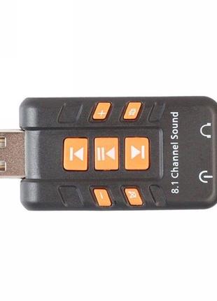 Usb звукова карта зовнішня 3d звук 2 порти+функції