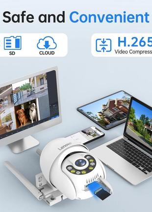 Зовнішня ptz wi-fi ip камера lenovo 3mp 4x zoom внешняя уличная7 фото