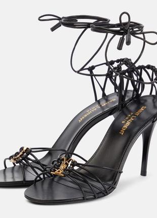 Туфли saint laurent babylone 90 leather sandals3 фото