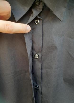 Рубашка черная стрейчевая benetton s7 фото