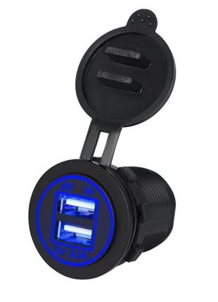 Автомобільна розетка 2хusb (12-24 в)/ адаптер живлення usb