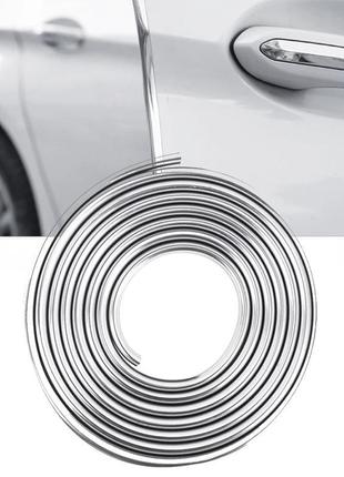 Молдинг для защиты дверей / защитный торцевой молдинг - 15м, хром