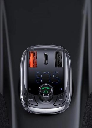 Bluetooth fm модулятор + быстрая зарядка usb qc 3.0 + type c + hf