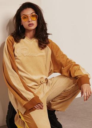 Вельветовый оверсайз свитшот puma fenty rihanna women's velour oversized v-neck pullover