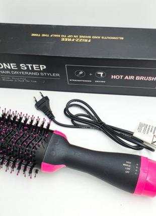 Фен щетка расческа 3в1 one step hair dryer 1000 вт 3 режима выпрямитель для укладки волос стайлер с функцией ионизации1 фото