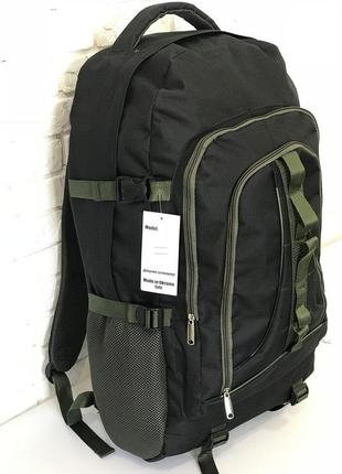 Рюкзак туристический va t-02-8 65л, черный с хаки3 фото