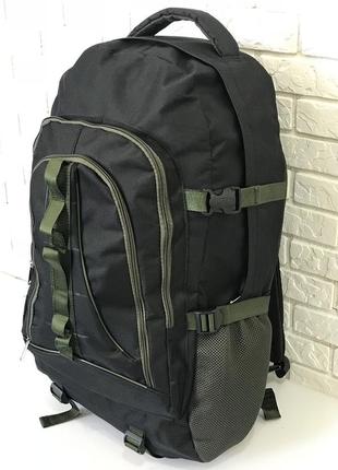 Рюкзак туристический va t-02-8 65л, черный с хаки2 фото