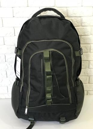 Рюкзак туристический va t-02-8 65л, черный с хаки1 фото