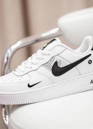 Nike air force 1 білі з чорним в наявності1 фото