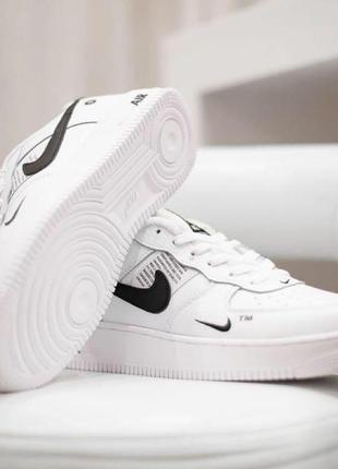 Nike air force 1 білі з чорним в наявності3 фото