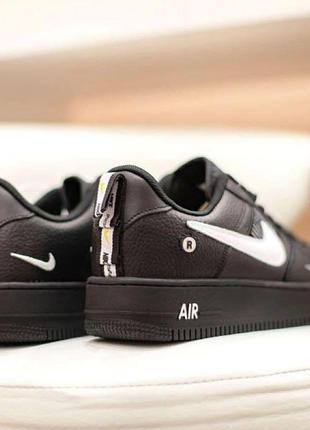 Nike air force 1 чорні з білим 42014 фото