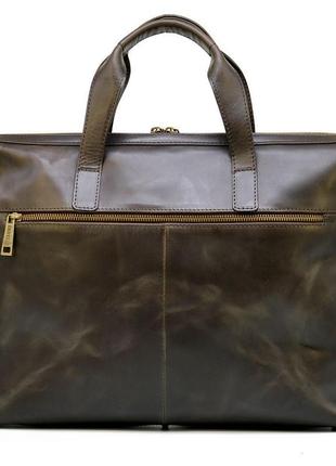 Шкіряна тонка сумка для ноутбука gc-0042-4lx коричнева від tarwa2 фото