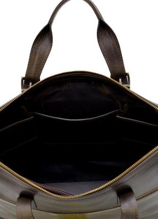 Шкіряна тонка сумка для ноутбука gc-0042-4lx коричнева від tarwa10 фото
