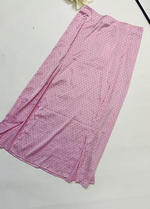 Нежная красивая сатиновая розовая юбка h&amp;m