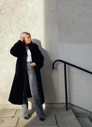 Довга шуба плюшева