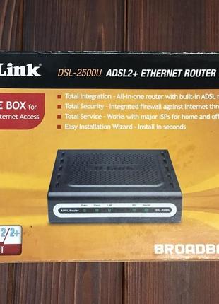 Маршрутизатор, роутер d-link dsl-2500u addsl+ ethernet router