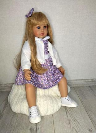 Кукла реборн девочка даша винил-силиконовая с голубыми глазами keiumi 60 см (м1480148)1 фото