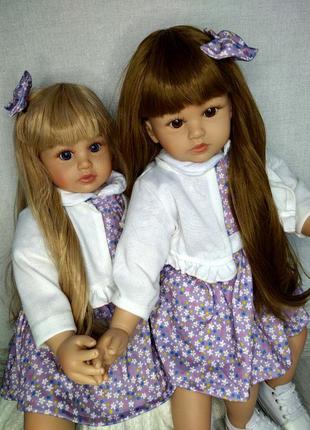 Кукла реборн девочка даша винил-силиконовая с голубыми глазами keiumi 60 см (м1480148)4 фото