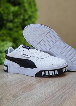 Чоловічі кросівки puma cali, білі з чорним кеди4 фото