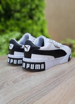 Чоловічі кросівки puma cali, білі з чорним кеди7 фото