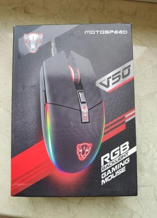 Миша motospeed v50 rgb usb з підсвічуванням ігрова