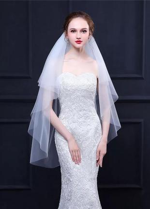 Двуярусная свадебная фата.