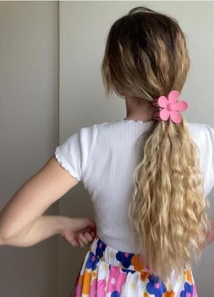 Крабик для волос краб заколка зажим цветок