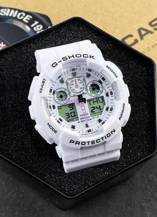 Casio g-shock ga-100 white-blue-black чоловічі