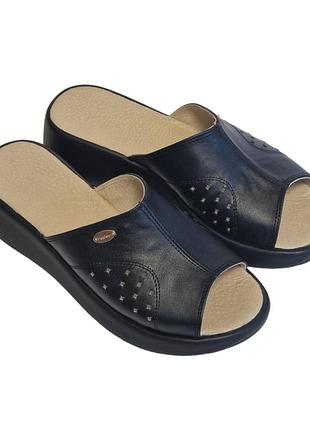 Жіночі сабо з натуральної шкіри на танкетці 36-41 літо індивідуальне пошиття від виробника