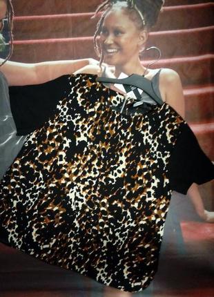 Футболка, блузка, с коротким рукавом, женская, леопардовая, размер m5 фото